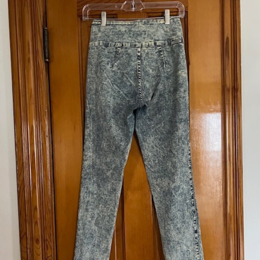 Y2K HAMMER  High Waisted Skinny Acid Wash Retro Stretch Jeans Girls Size 7 - Picture 4 of 13